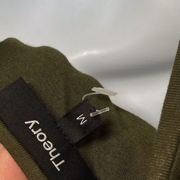 Theory Dakui Rubric Knotted Front Tie T-Shirt Dress Short Sleeve Basil Green - Picture 8 of 9